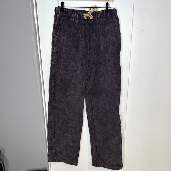 POL by Anthropology dark brown distressed, baggy, SZ L, boho, ft pocket pants - Picture 1 of 8